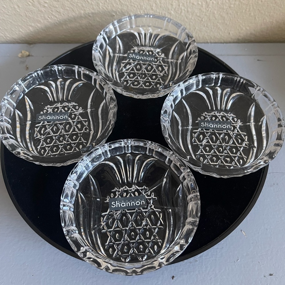 Shannon Crystal Glass Coaster Set